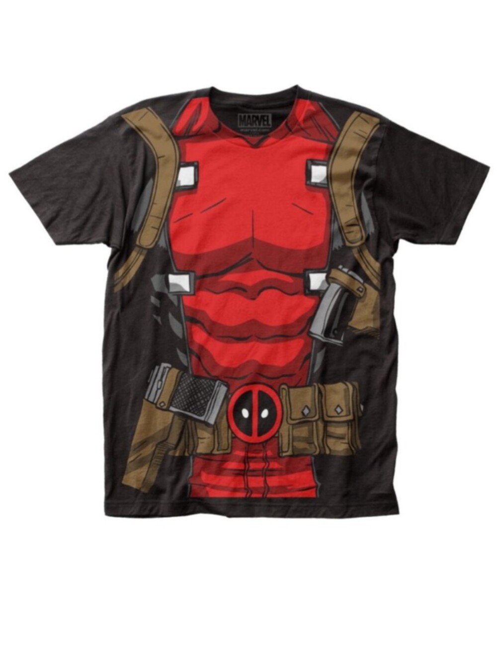 Marvel Deadpool Men's Double-sided Graphic Crew Neck Short Sleeve T-Shirt Medium
